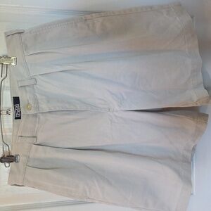 Vintage Polo Ralph Laurwn Y2K Beige Pleated Tyler Mens Shorts Sz 34